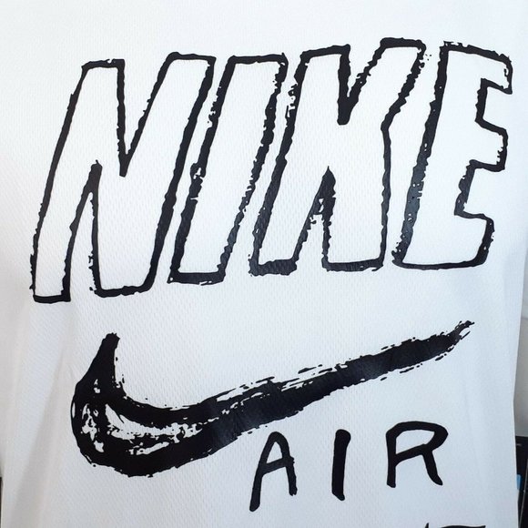 Nike Breathe Run Top Short Sleeve GX Running Shirt White Black Men’s Medium - Picture 8 of 8